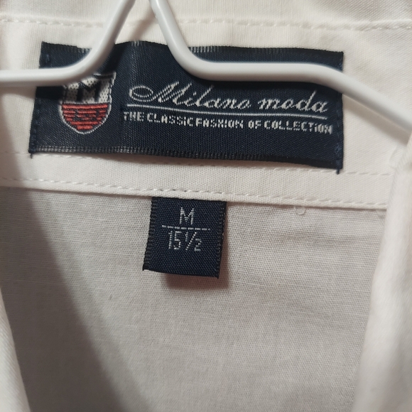 Milanomoda Men's Size Medium White with Black Design Detail on Front & Back - Picture 4 of 8